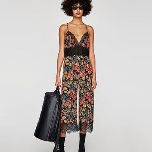 Zara Cropped Lace Jumpsuit